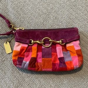 Coach suede wristlet/pouch used once